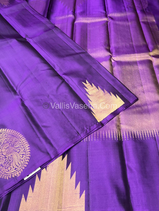 Pure Soft Silk Saree - Jothika Hit design - Purple - VVPSS005