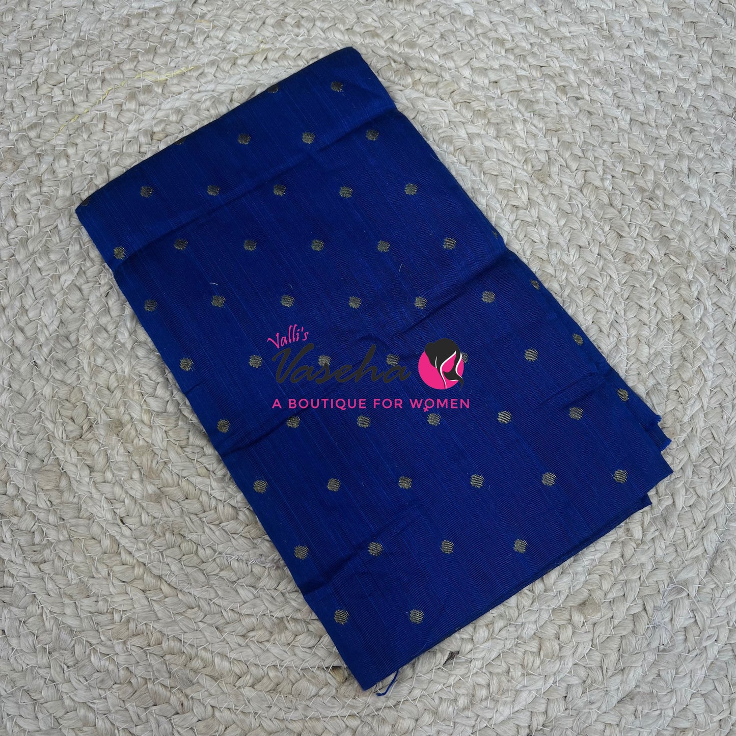 Blouse Bit - Semi Raw Silk - Round Zari -Butta Design - 1mtr - VVBB001