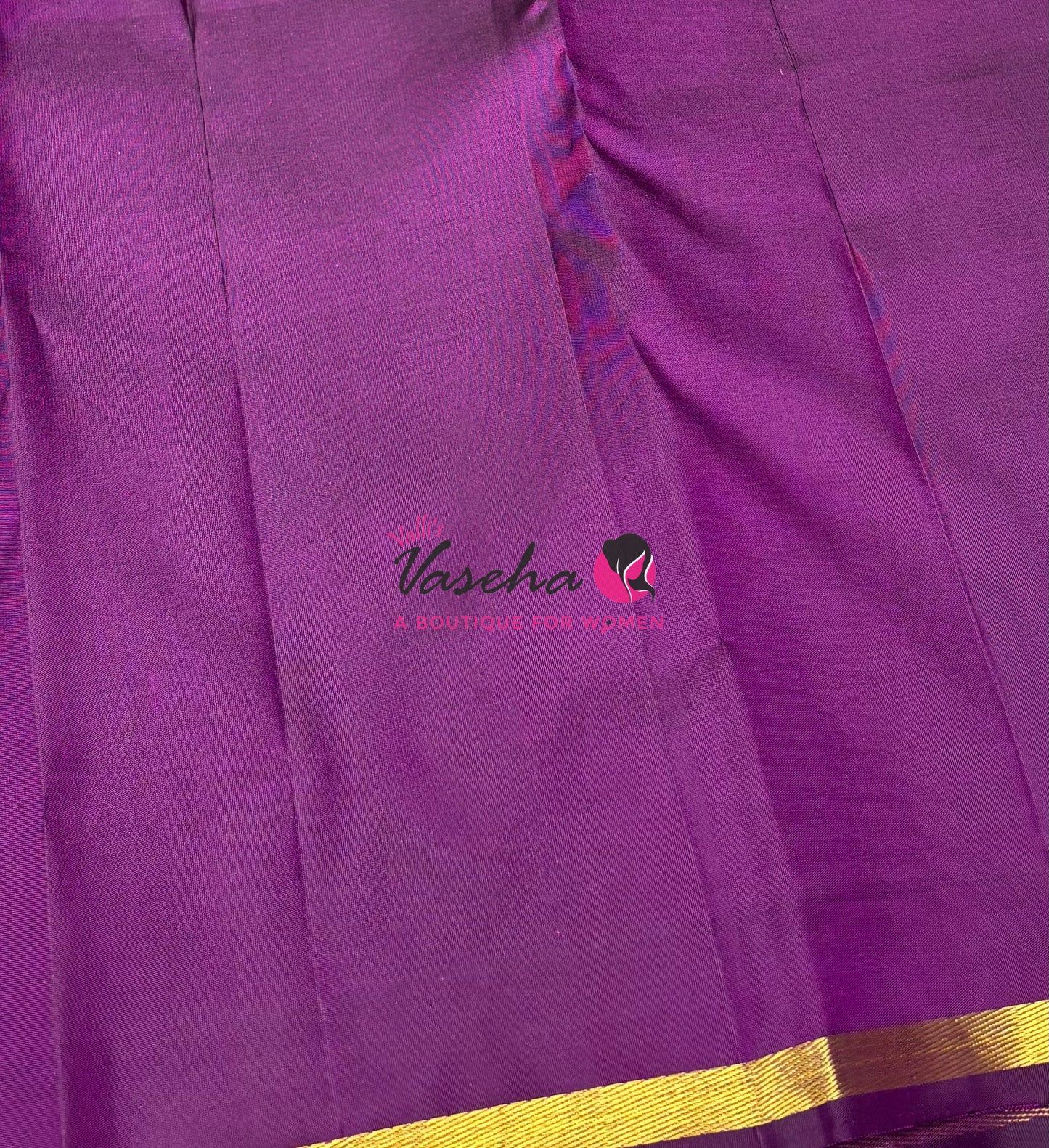 Pure Kanchipuram Silk Saree - Dual Tone Green With Purple Combo - VVPS050