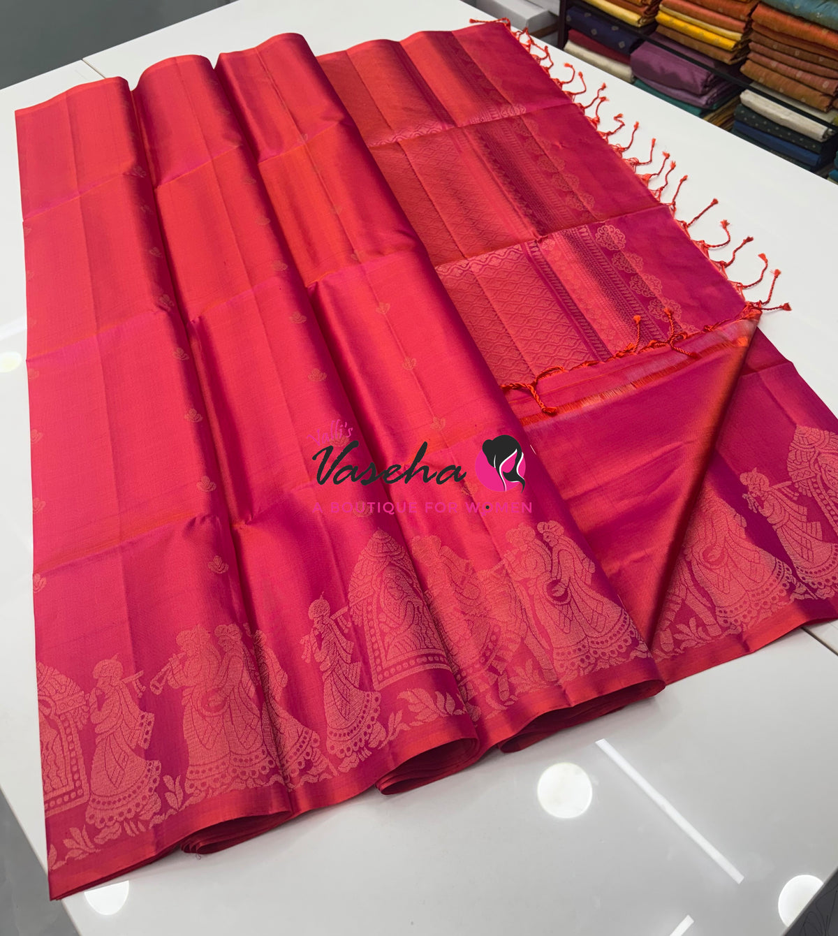Pure Soft Silk Saree  - Peachish Pink Shade - VVPSS094