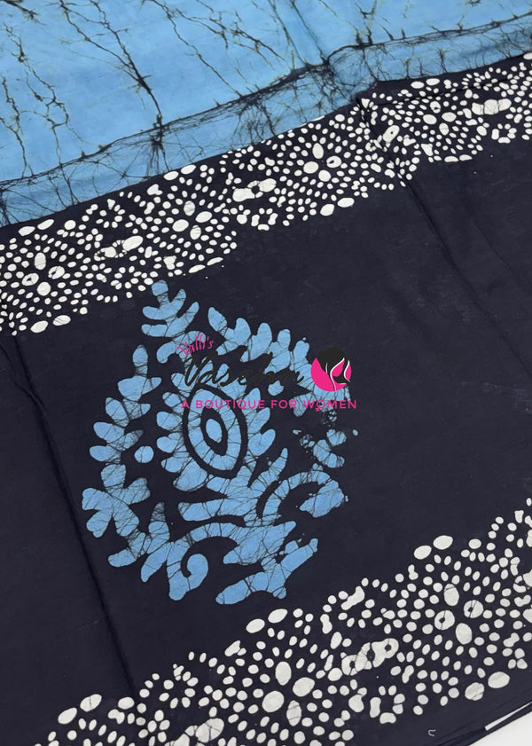 Pure Soft Mul Mul Cotton Sarees - Hand Block Prints - VVMMC009