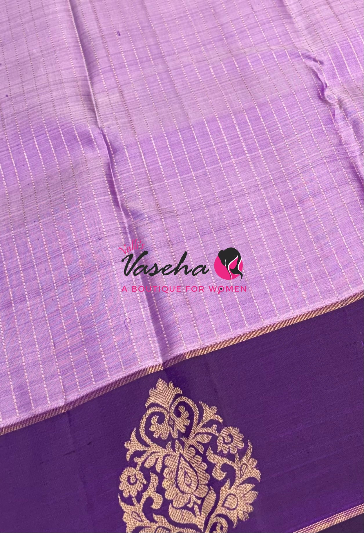 Pure Kanchipuram Silk Saree - Lavender & Purple Shade  - VVPS073