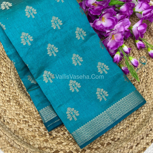 Semi Tussar Silk Saree -  Blue Shade - VVSTS009