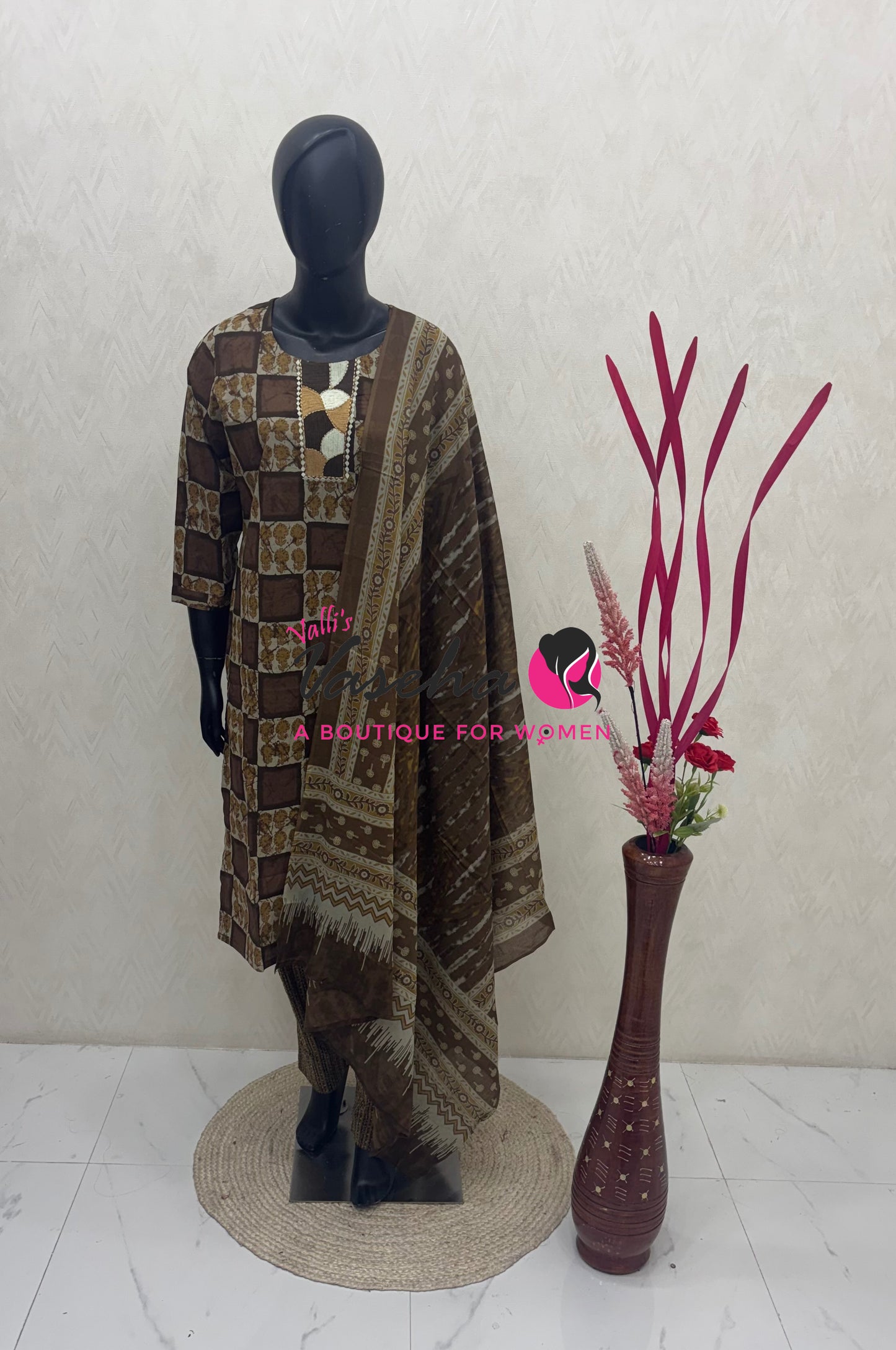 Ready Made - Salwar, Kameez & Duppatta(3pc)- Cotton - VVRMS021