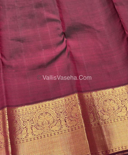 Pure Vintage Korvai Kanchipuram Silk Saree - Green & Maroon Combo - VVPS044