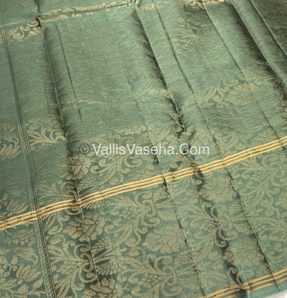 Half Mix - Pure Soft Silk Saree - Long Retta Petta Border with Butta - VVPSS050