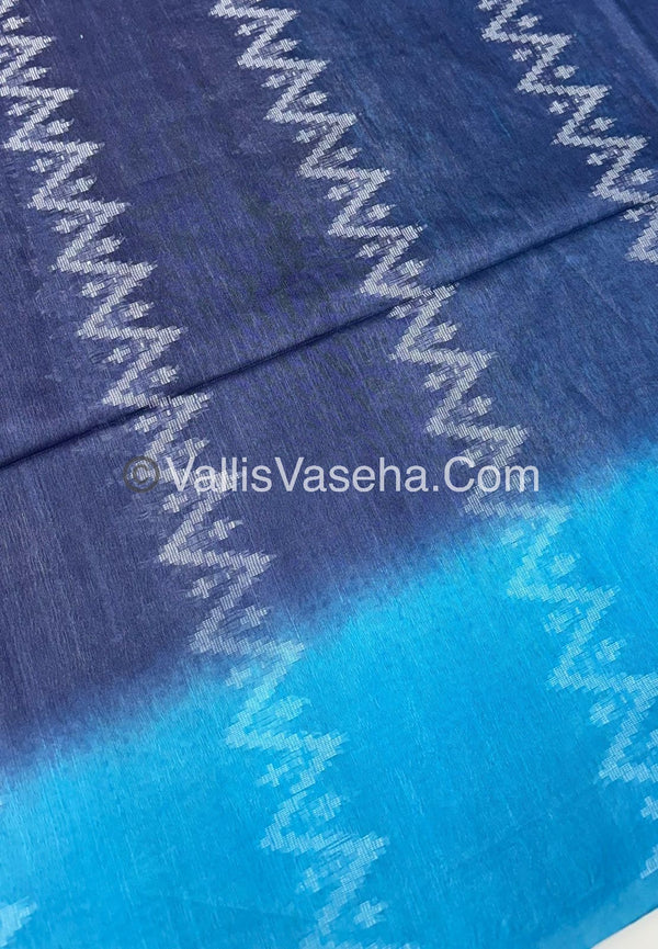 Bhagalpuri Silk - Blue With Blue- VVBS005