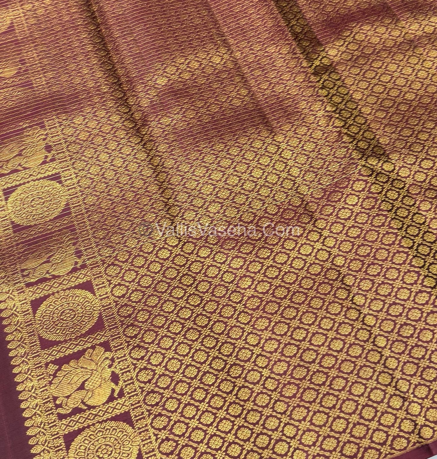 Pure Kanchipuram Silk Saree - Green & Maroon Shade  - VVPS024