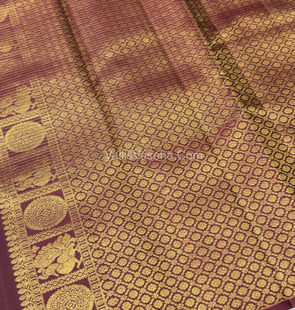 Pure Kanchipuram Silk Saree - Green & Maroon Shade  - VVPS024