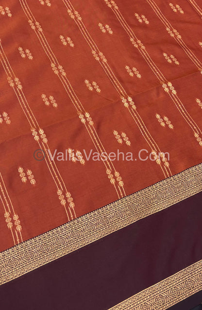 Semi Soft Silk - Rust Orange With Wine Brown Shade -VVSSS022