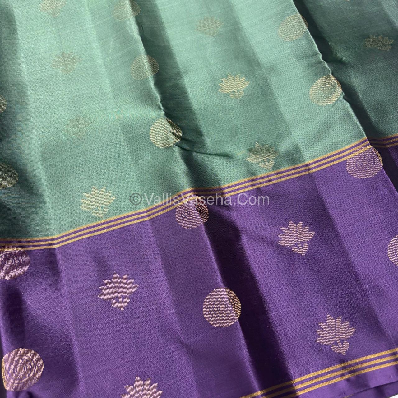 Half Mix - Pure Soft Silk Saree - Long Retta Petta Border with Butta - VVPSS050