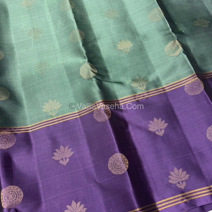Half Mix - Pure Soft Silk Saree - Long Retta Petta Border with Butta - VVPSS050