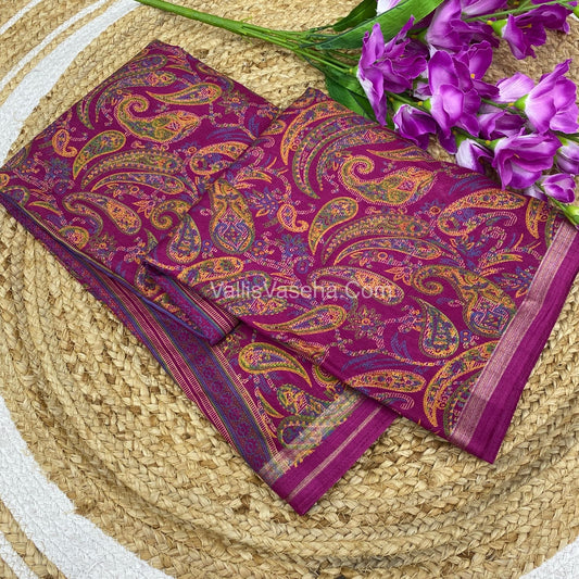 Casual Wear - Fancy Mixed Cotton - Rani pink Shade - VVFMC001