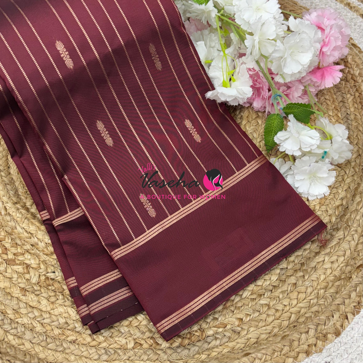 Semi Soft Silk  - Maroon Shade - VVSSS041