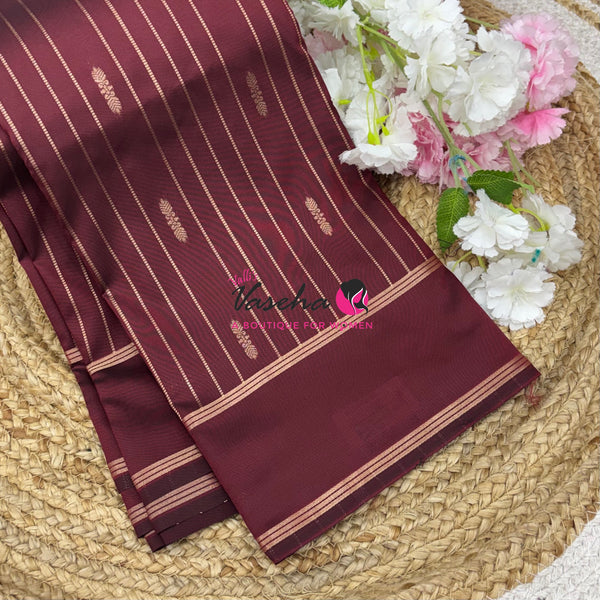 Semi Soft Silk  - Maroon Shade - VVSSS041