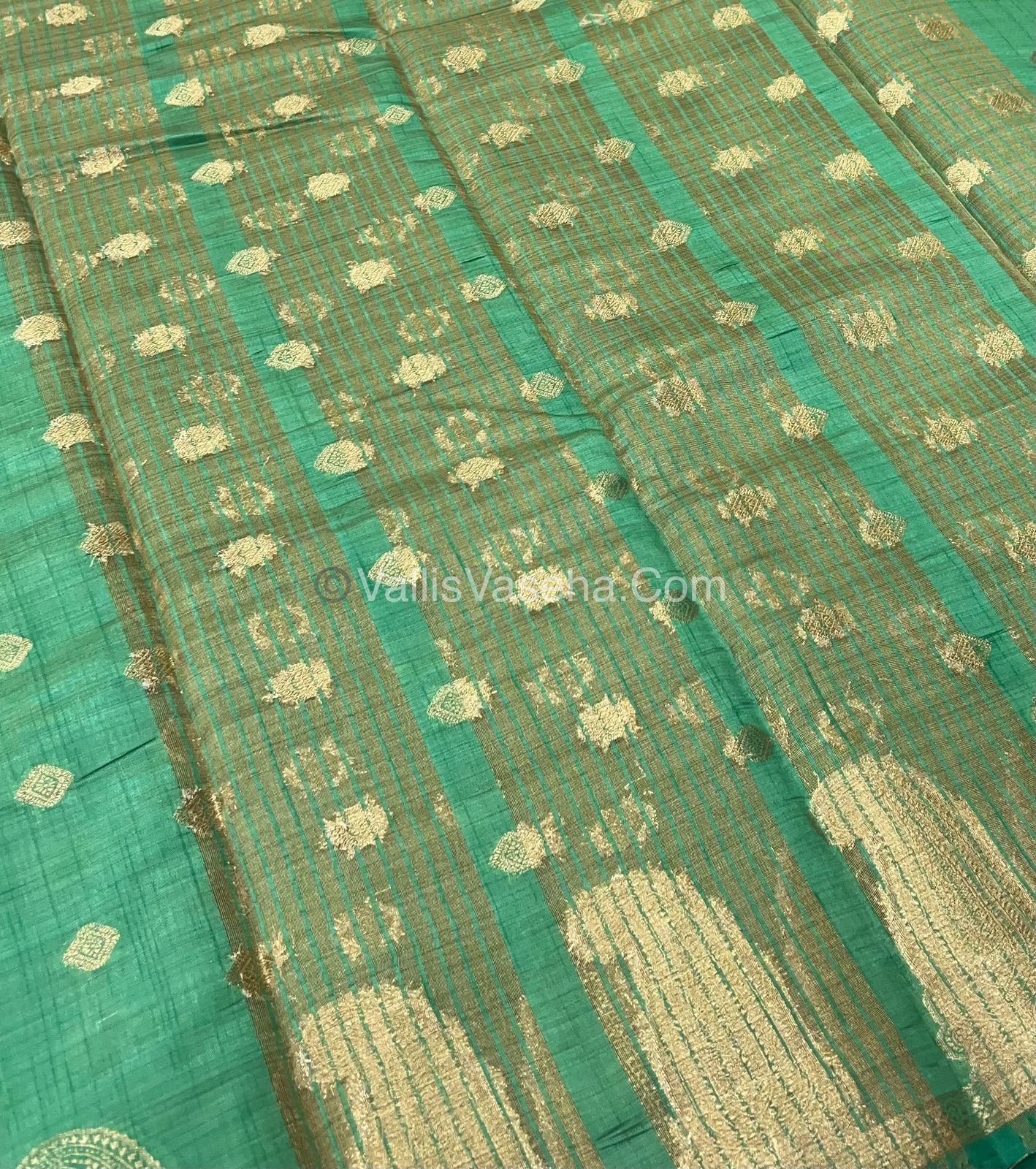Semi Tussar Silk Saree - Sea Green shade - VVSTS010