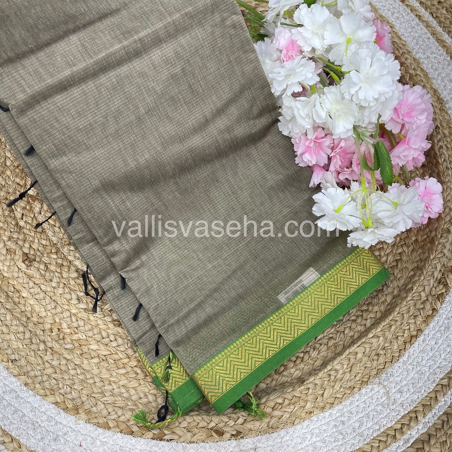 Fancy Mixed Cotton - chikku With Green Shade - VVFMC005