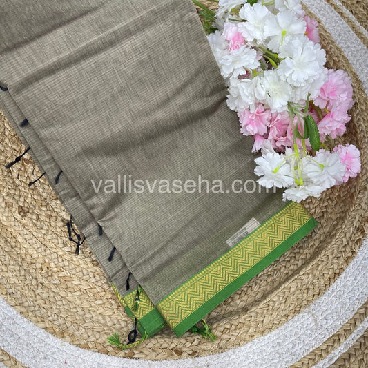 Fancy Mixed Cotton - chikku With Green Shade - VVFMC005