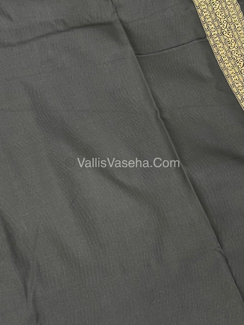 Semi Soft Silk - Border less - Black Shade -VVSSS034