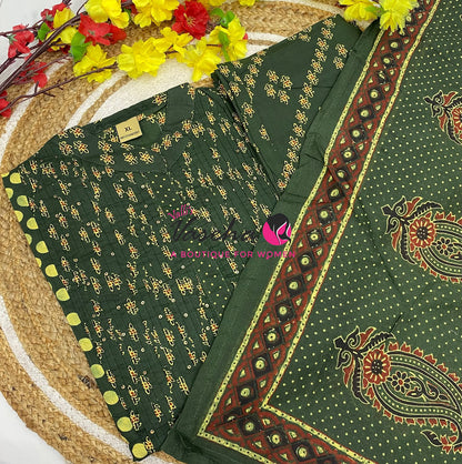 Ready Made | Anarkali Set  |Salwar, Kameez & Duppatta(3pc)|Cotton |VVRMS036