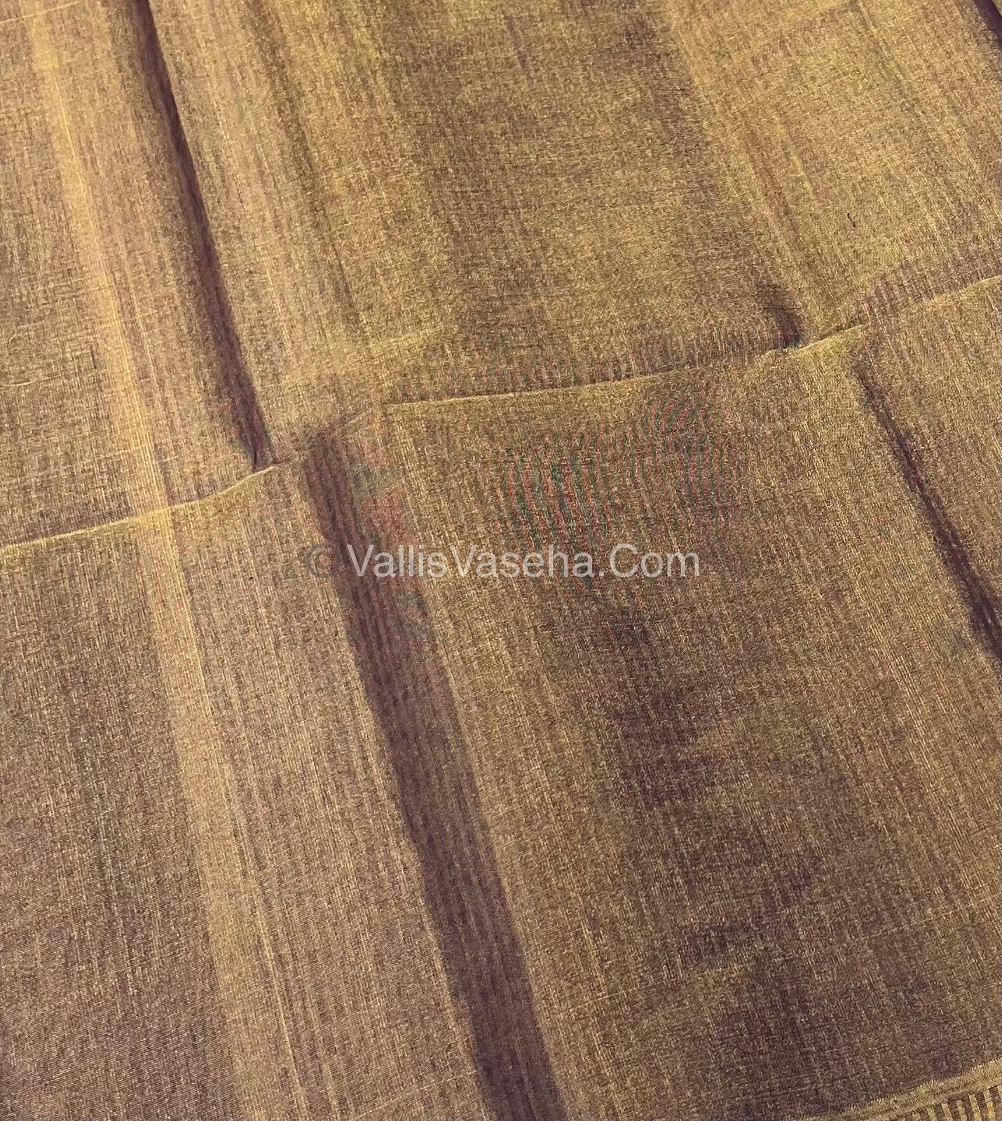 Pure Maheshwari Tissue Silk - Triple Tone Purple & Gold Shade - VVMTS001