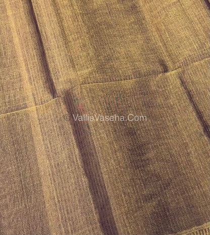 Pure Maheshwari Tissue Silk - Triple Tone Purple & Gold Shade - VVMTS001