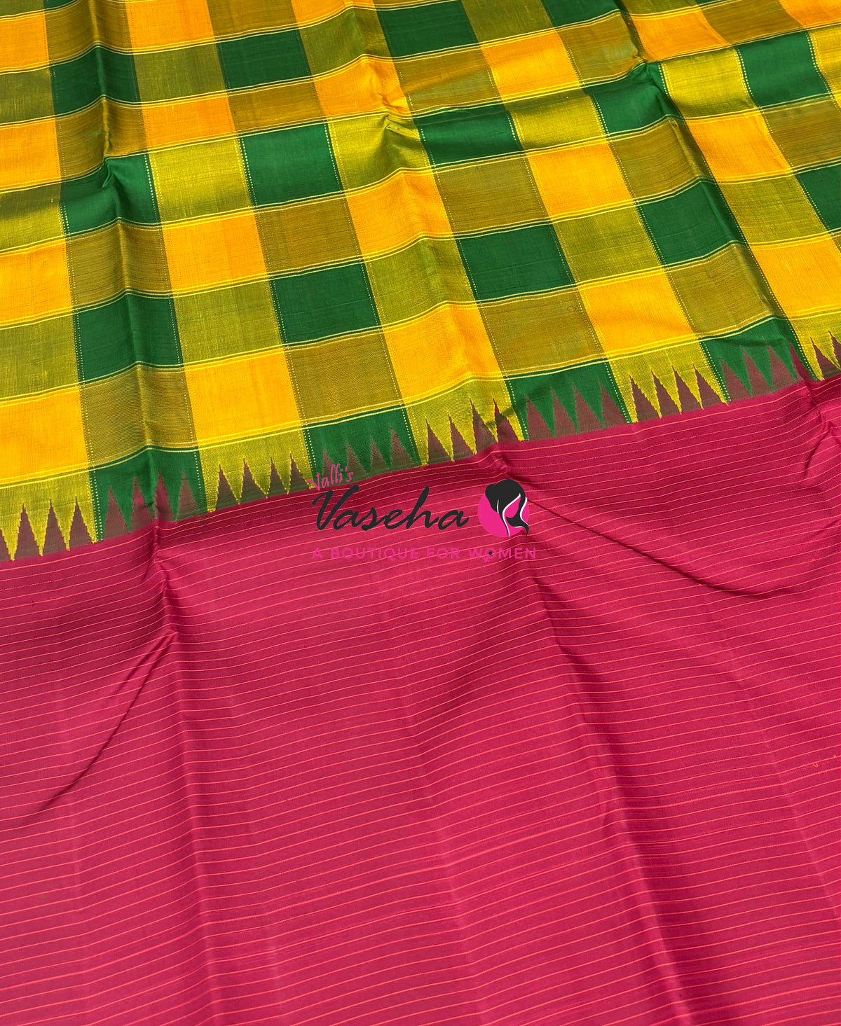 Pure Korvai Kanchipuram Silk Saree - VVPS035