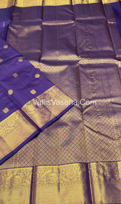 Pure Kanchipuram Silk Saree - Vaira Voosi design - Purple shade  - VVPS014