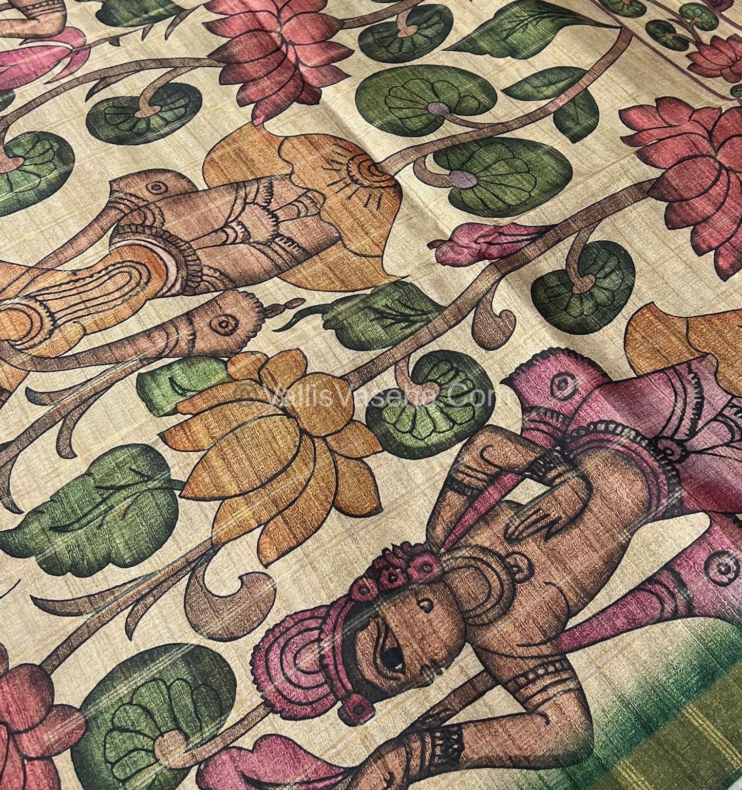 Semi Gicha Tussar Silk Saree - checks pattern - VVSGT001