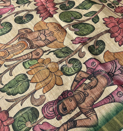 Semi Gicha Tussar Silk Saree - checks pattern - VVSGT001