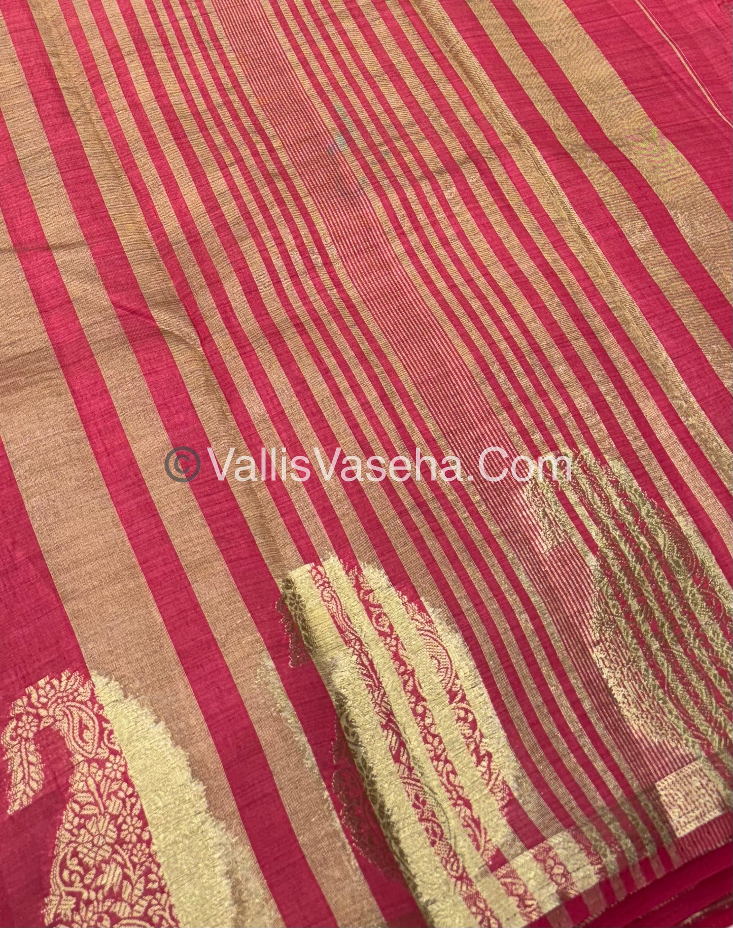 Semi Tussar Silk - Small Mango - Peachish Red Shade - VVSTS002