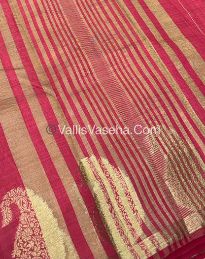Semi Tussar Silk - Small Mango - Peachish Red Shade - VVSTS002