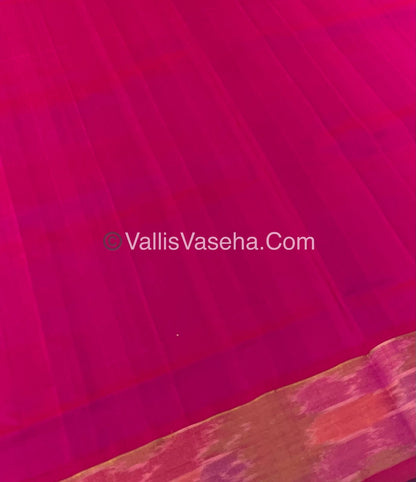 Semi Silk Cotton Saree -  Blue & Pink - VVSSC001