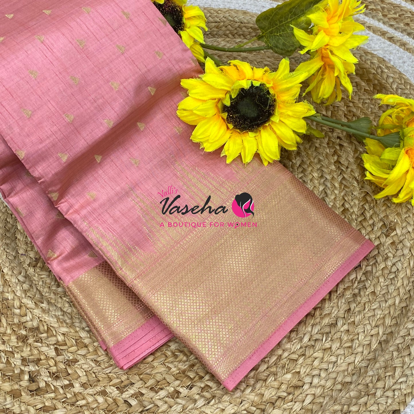 Semi Tussar Silk Saree | Light  Peach Shade |VVSTS054