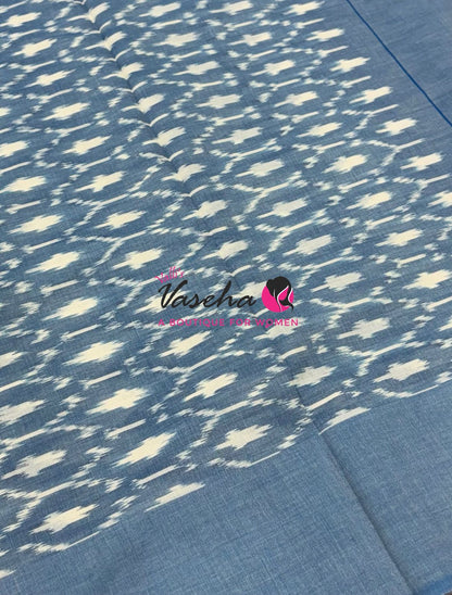 Ikkat Mercerised Cotton Saree - Single Ikkat - VVIKS001