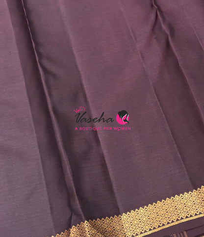Pure Soft Silk Saree  -  Pink With Wine Brown Combo - VVPSS146