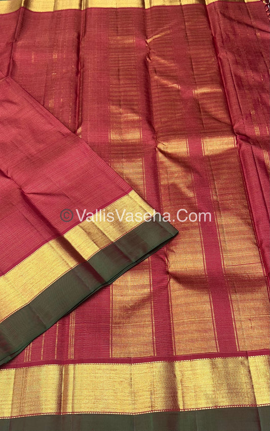 Pure Kanchipuram Silk Saree - Vaira Voosi - Maroon - VVPS011