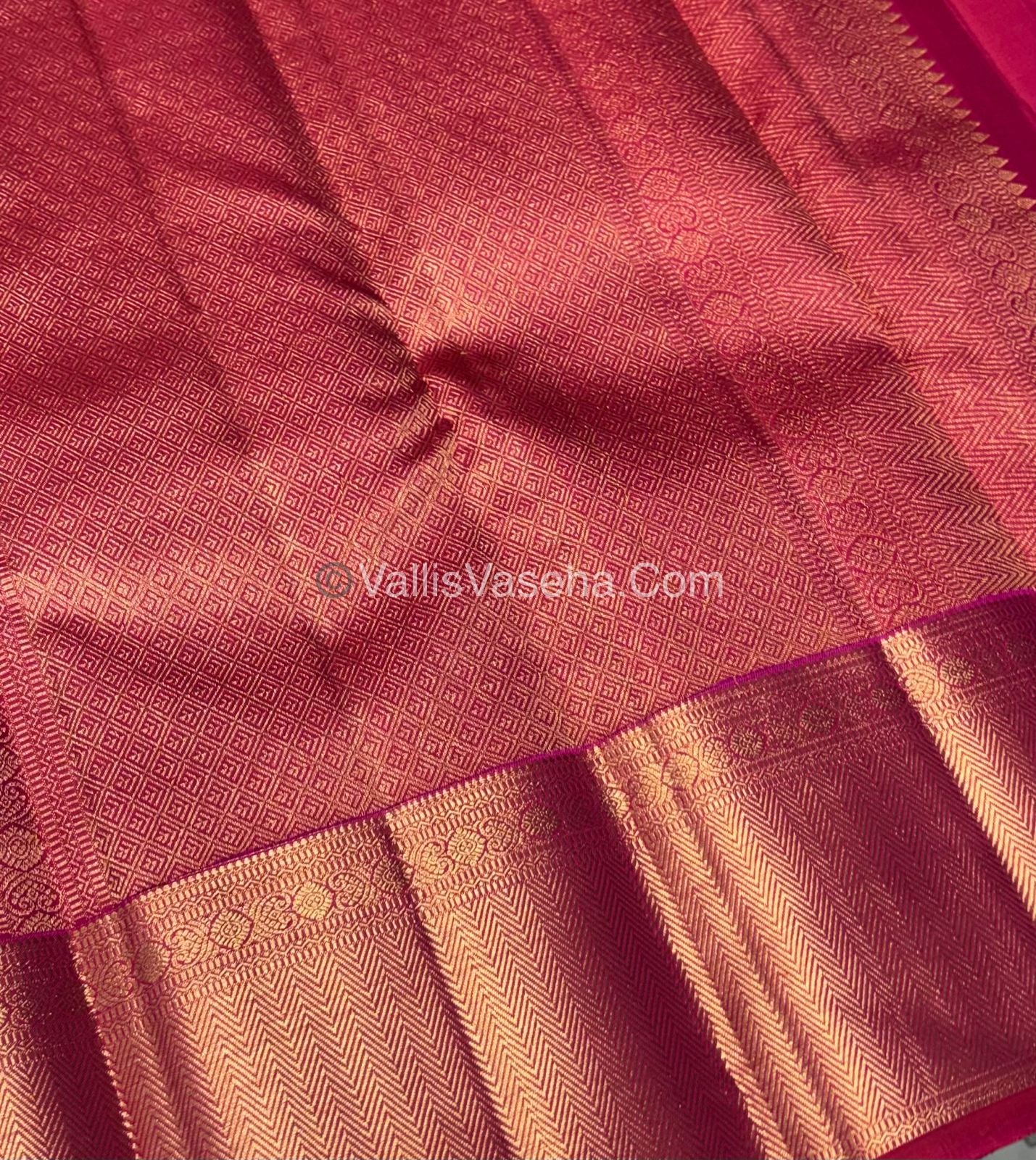 Pure Kanchipuram Silk Saree - Pink  Shade - VVPS045