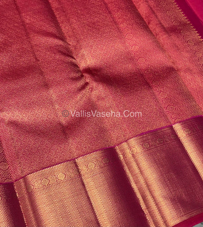 Pure Kanchipuram Silk Saree - Pink  Shade - VVPS045