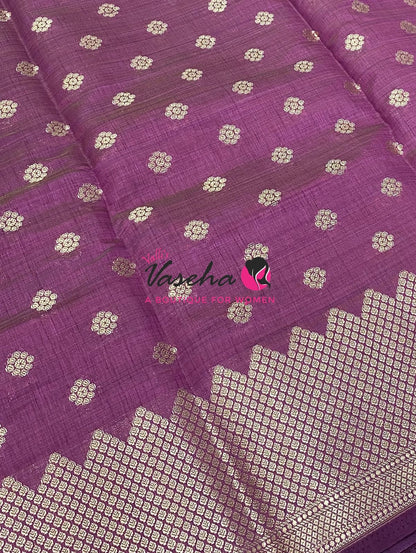 Semi Tussar Silk Saree | Wine Shade |VVSTS057