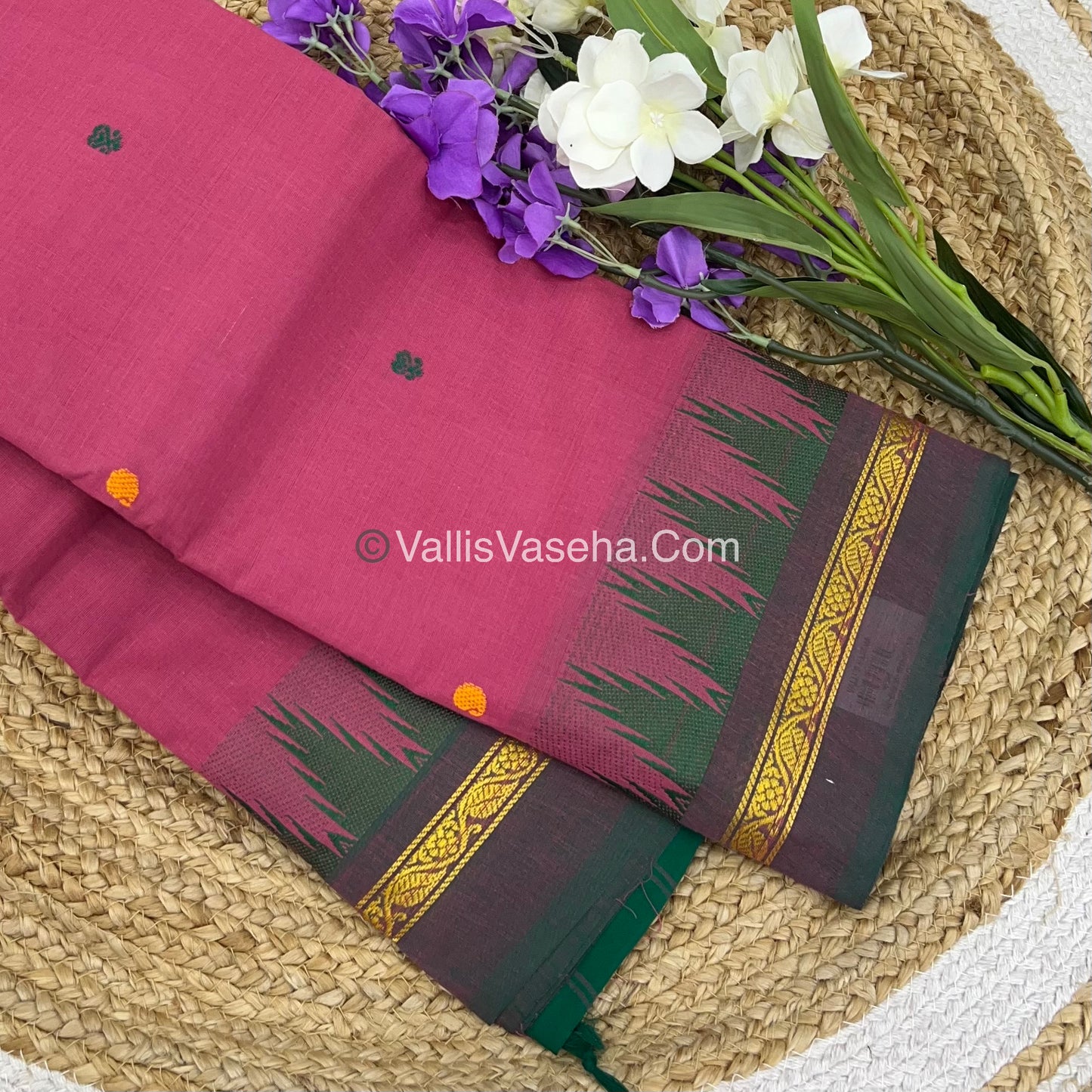 Kanchi Cotton Saree - Butta Design - VVKCS008