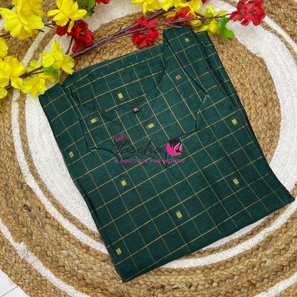Ready Made - Semi Raw Silk - Kurti - VVSRK003
