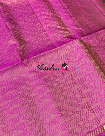 Pure Soft Silk Saree  - Yellow & Purple Combo  - VVPSS055