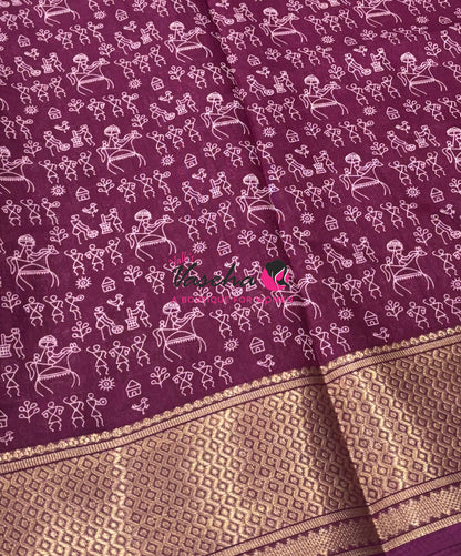 Semi Binny Silk - Varli Design - Wine Shade  - VVSBS010