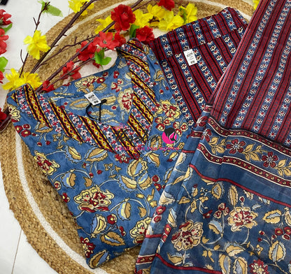 Ready Made - Anarkali - Salwar, Kameez & Duppatta(3pc)- Printed Cotton - VVAS013