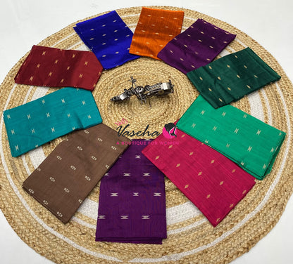 Blouse Bit - Pack Of 10pcs - Assorted- Dark - Semi Raw Silk - Thread Butta - 1 mtr - VVBB006