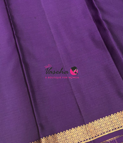 Pure Soft Silk Saree  -  Blue With Purple Combo - VVPSS146
