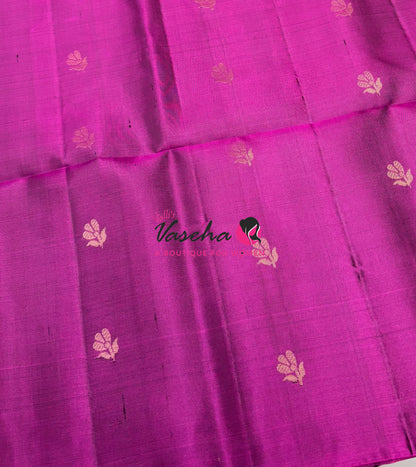 Pure Soft Silk Saree  - Purple With Dual Tone Green - VVPSS118