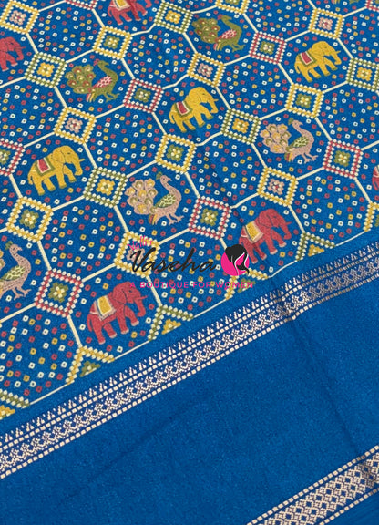 Casual Wear - Semi Printed Silk - Fancy Mixed Variety- Blue  - VVFMC008