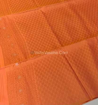 Semi Soft Silk - Border Butta  - Peach Mixed Gold Shade -VVSSS010